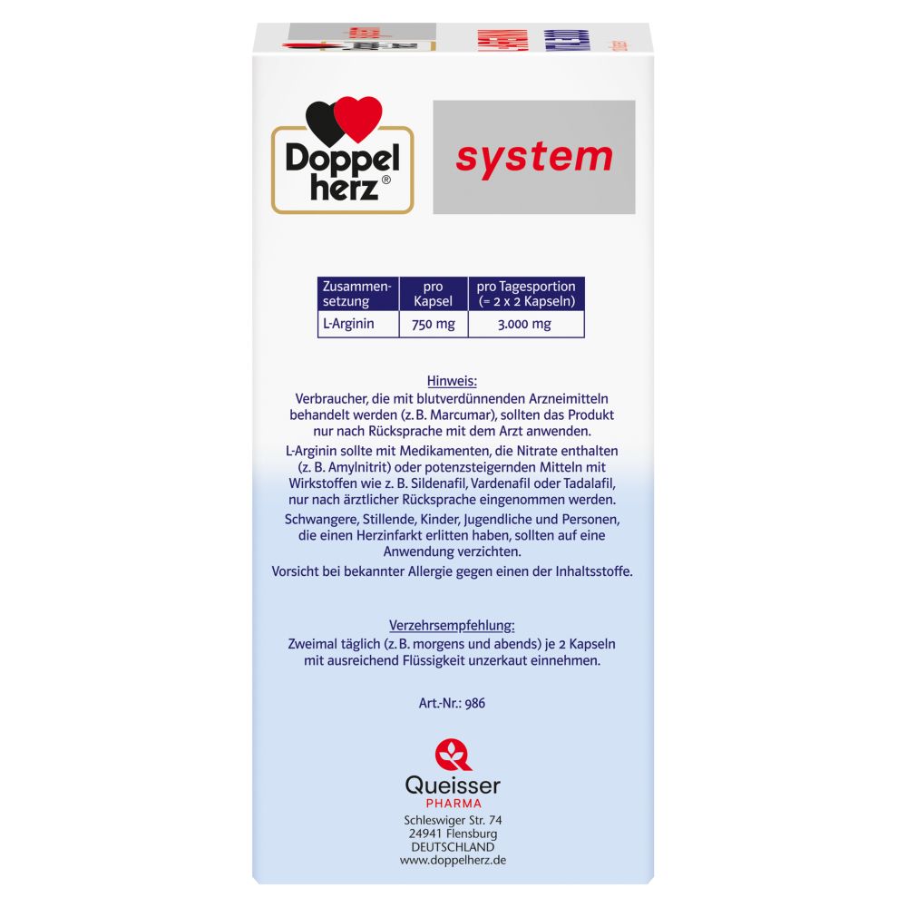 Doppelherz system L-ARGININ VITAL 3.000 120 St Kapseln