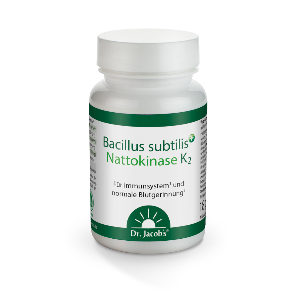 Bacillus subtilis plus Nattokinase-Enzym Vitamin K2 vegan
