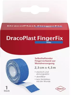 DracoPlast FingerFix blau Selbsthaftender Fingerverband 2,5cm x 4,5m 1 St Pflaster