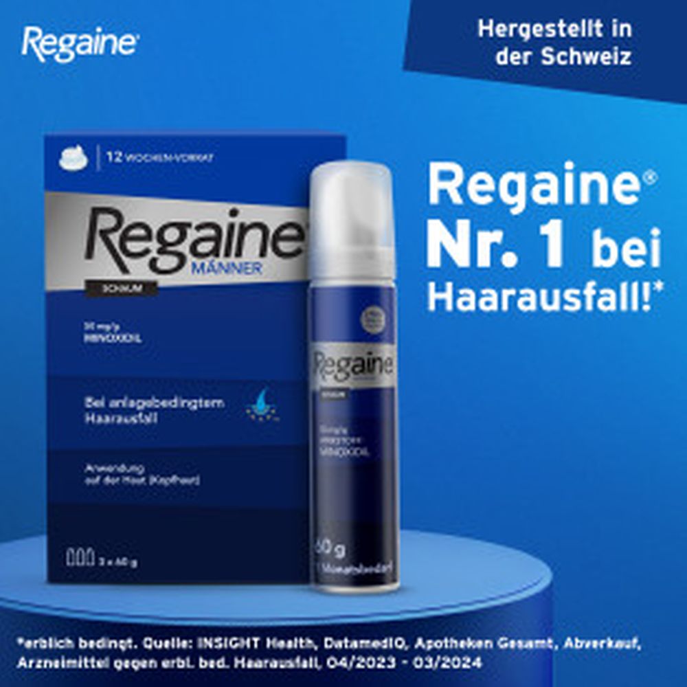 Regaine MÄNNER Schaum (3 Monats Packung) bei erblich bedingtem Haarausfall