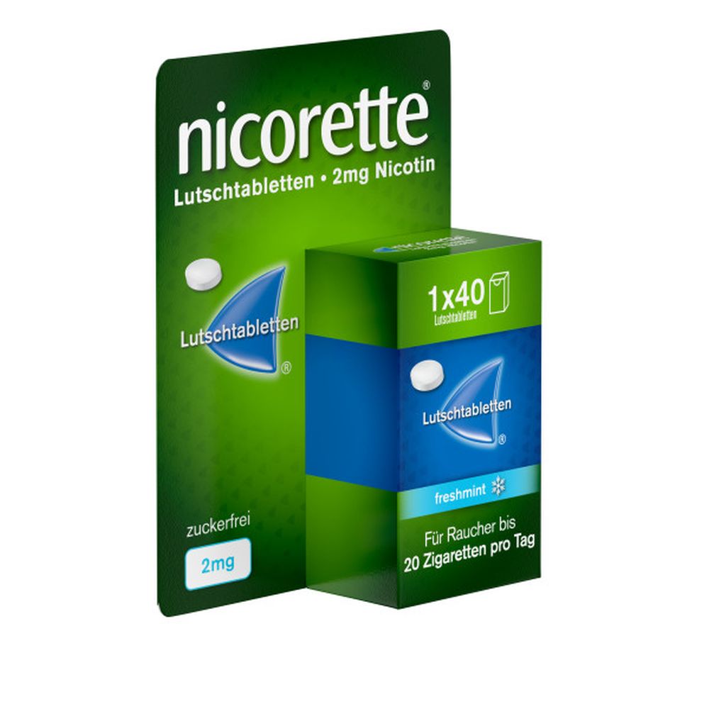 nicorette Lutschtablette freshmint 2 mg Nikotin zur Raucherentwöhnung 40 St Lutschtabletten