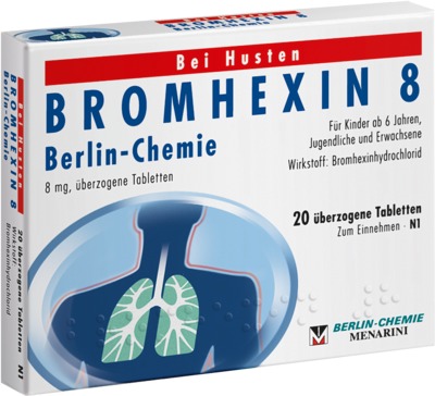 BROMHEXIN 8 Berlin-Chemie 20 St &Uuml;berzogene Tabletten