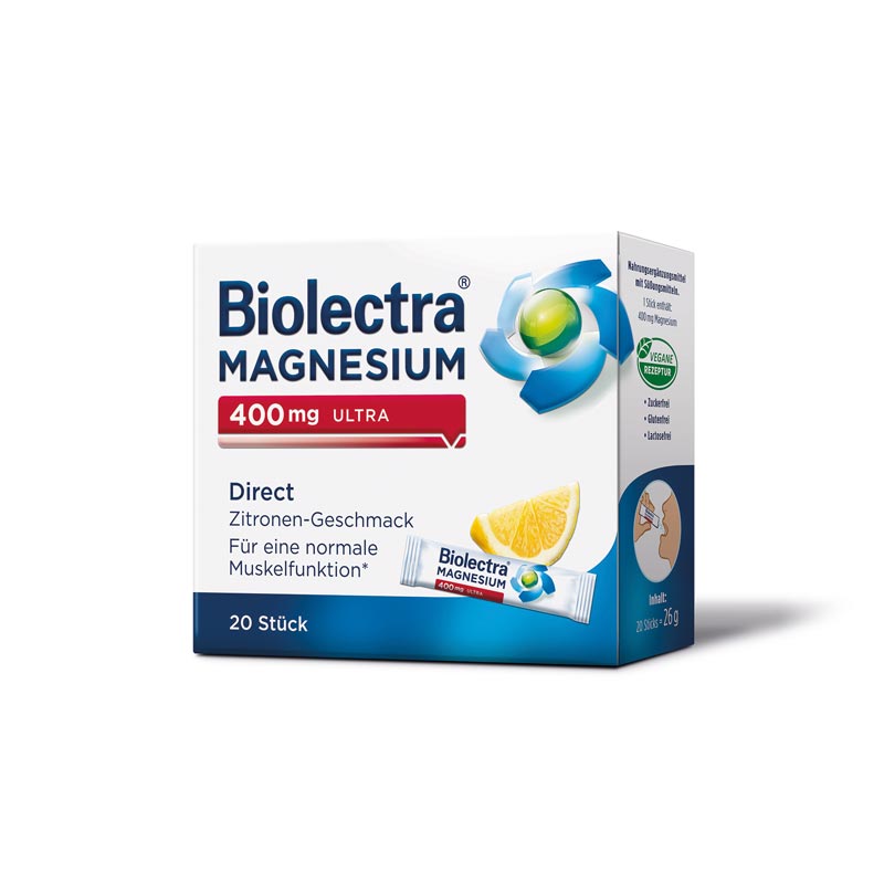 Biolectra MAGNESIUM 400mg ULTRA Direct Zitrone 20 St Pellets