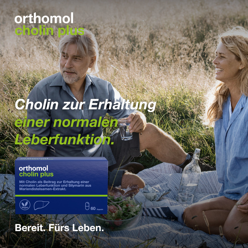 orthomol cholin plus - mit Silymarin aus Mariendistel-Extrakt - 60 Kapseln