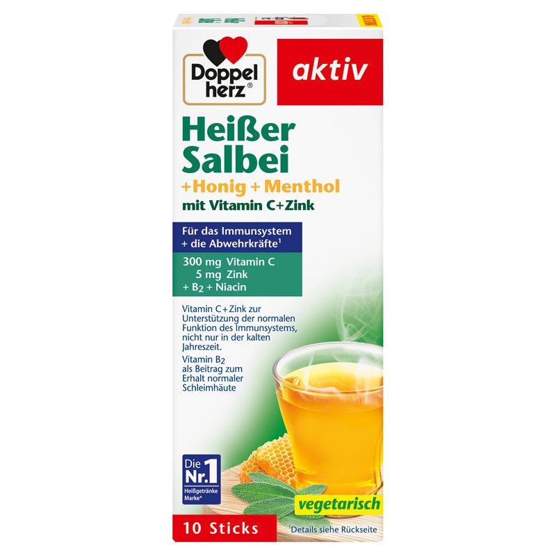 Doppelherz aktiv Heißer Salbei + Honig + Menthol  10 St Granulat