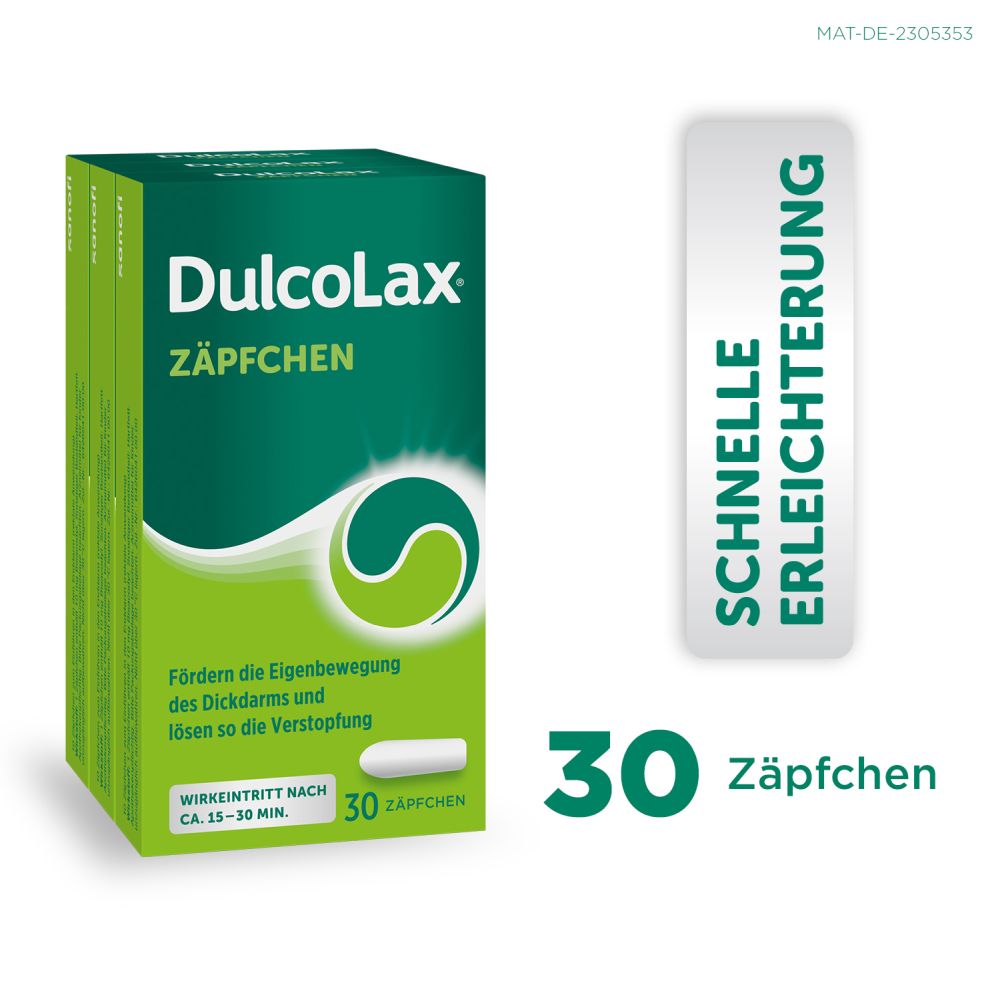 DulcoLax ZÄPFCHEN - Abführmittel bei Verstopfung 30 St Suppositorien 30 St Suppositorien