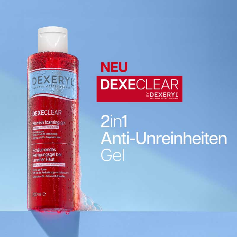DEXERYL DEXECLEAR schäumendes Reinigungsgel bei unreiner Haut 200 ml Gel