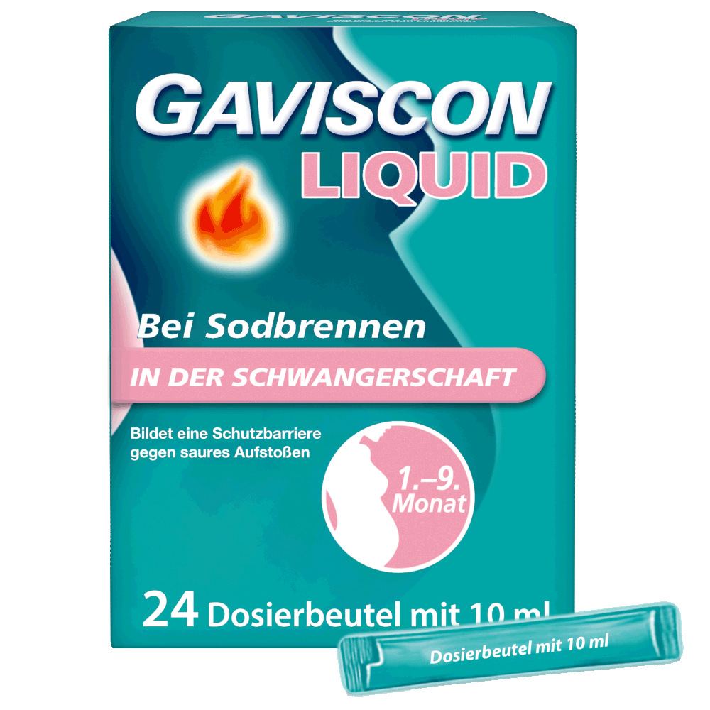 GAVISCON LIQUID Bei Sodbrennen in der Schwangerschaft - auch für nicht schwangere Menschen geeignet 24X10 ml Suspension zum Einnehmen