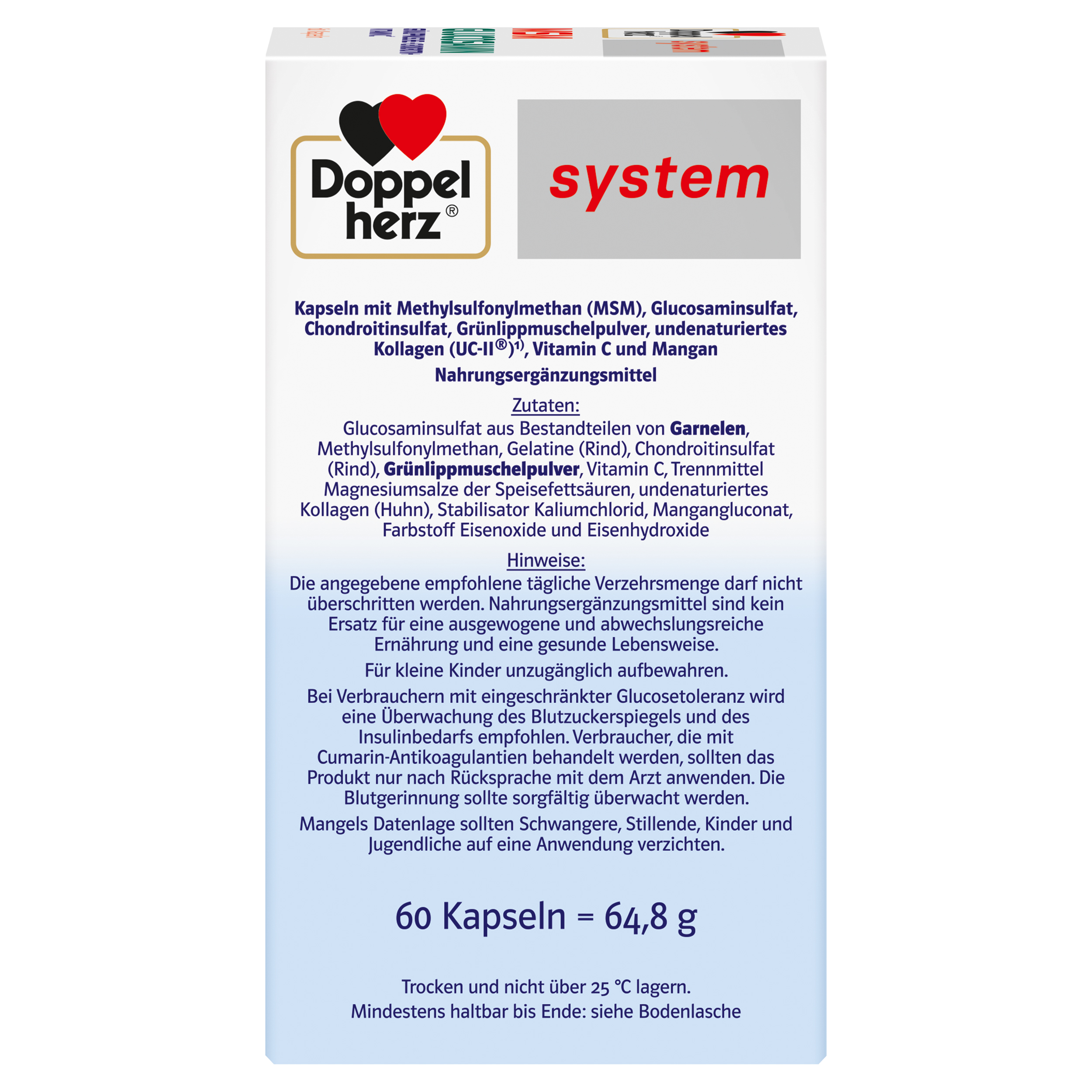 Doppelherz system MSM GLUCOSAMIN  60 St Kapseln