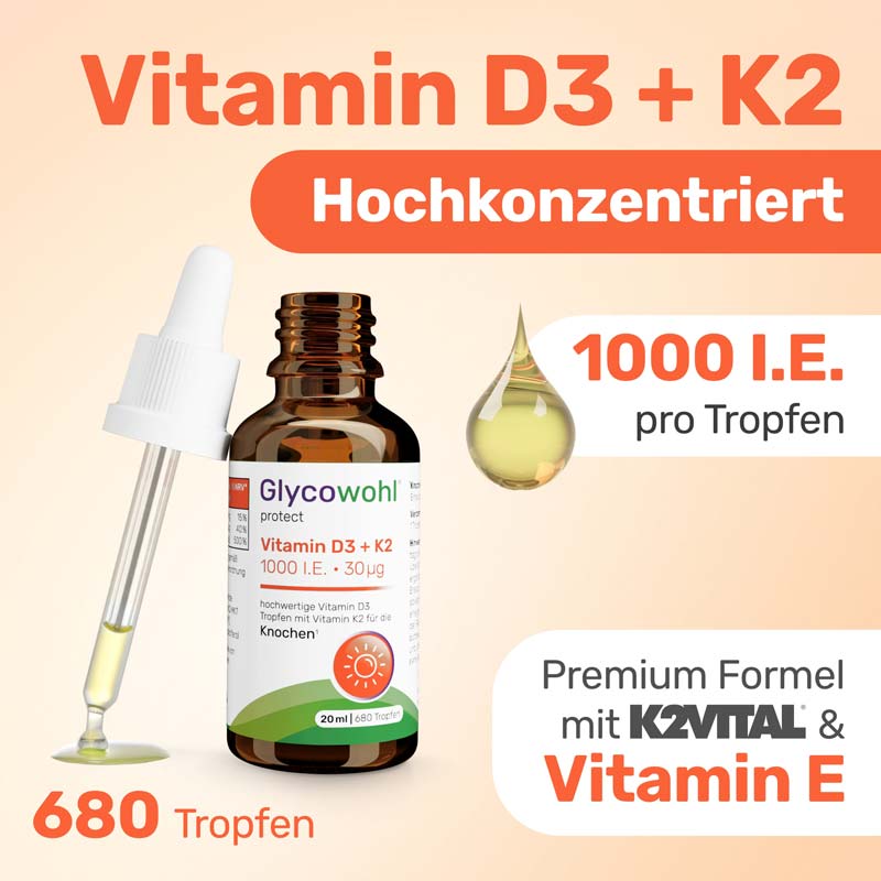 Glycowohl protect Vitamin D3 + K2 20 ml Tropfen