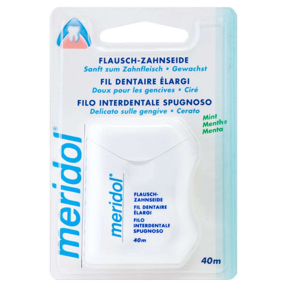 meridol FLAUSCH-ZAHNSEIDE gewachst mit frischem Mint-Aroma 40 m