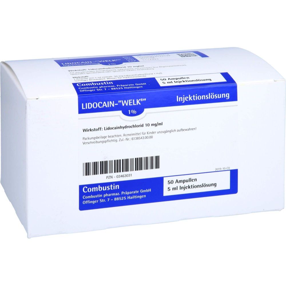 LIDOCAIN WELK 1% Ampullen 50X5 ml Injektionslösung