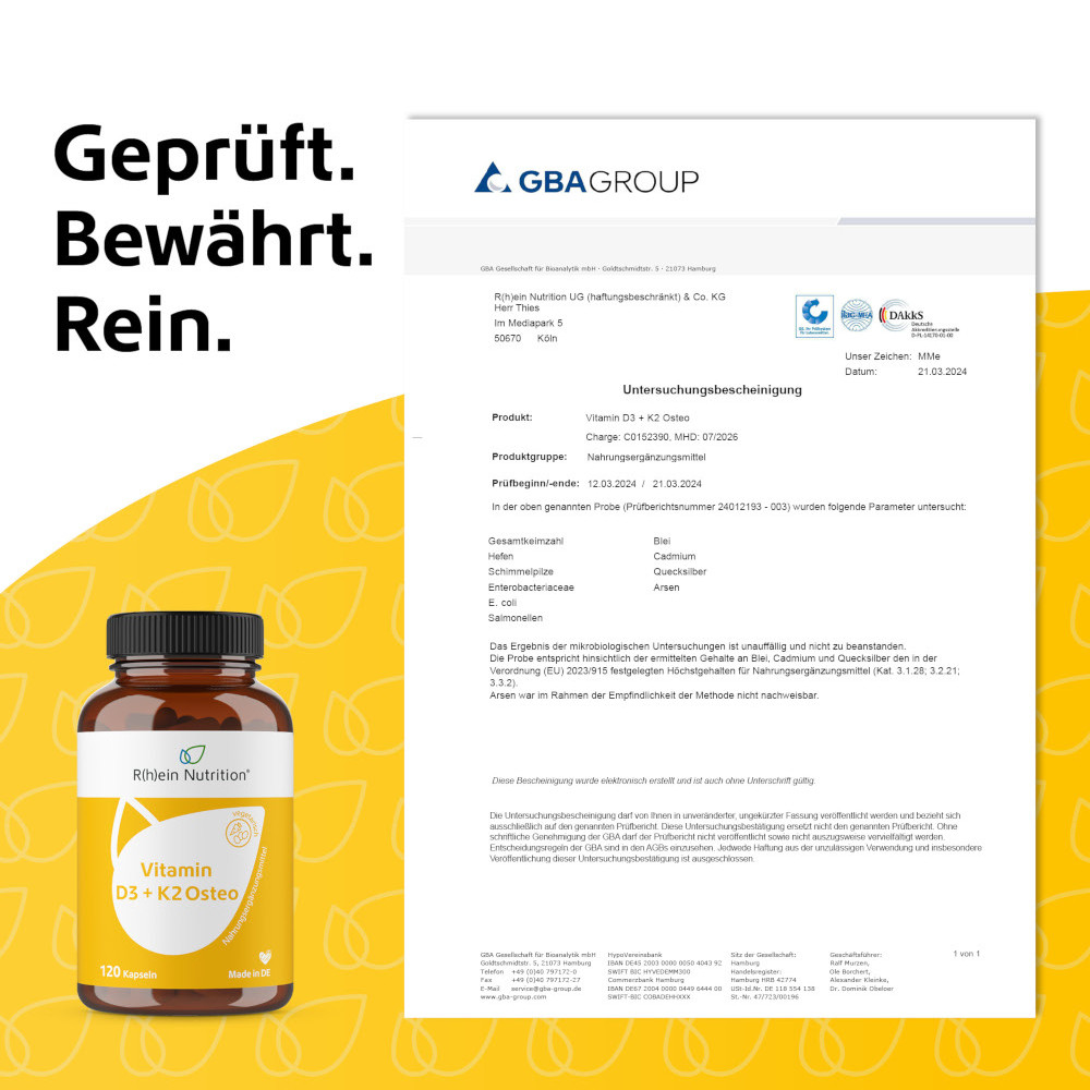 R(h)ein Nutrition Vitamin D3 + K2 Osteo 120 St Kapseln