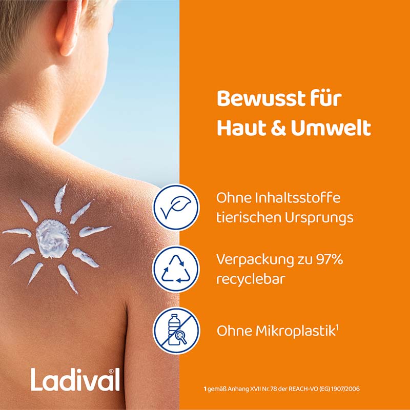 Ladival Empfindliche Kinderhaut Sonnenschutz-Spray LSF 50+: Sonnencreme für Kinder und Babys ab 6 Monaten, pflegend, extra wasserfest, mit 4-fach Zellschutz, 150ml