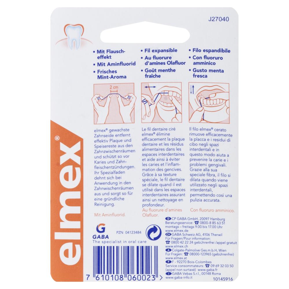 elmex ZAHNSEIDE GEWACHST mit Aminfluorid 50 m