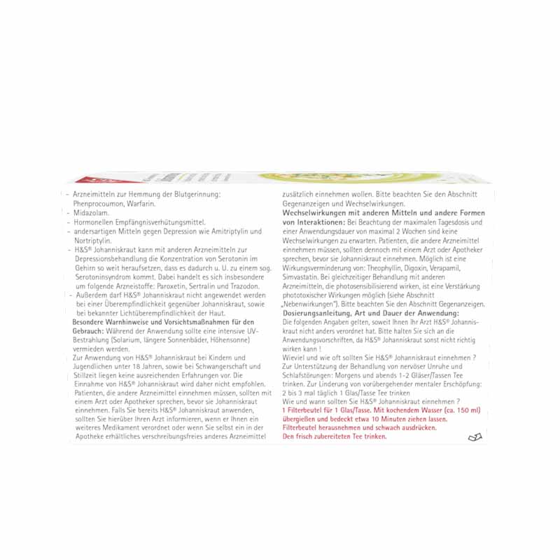 H&S Arzneitee Johanniskraut 20X2.0 g Filterbeutel