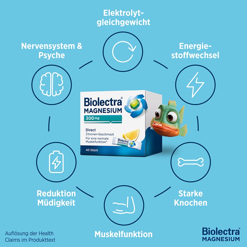 Biolectra MAGNESIUM 300mg Direct Zitrone  60 St Pellets