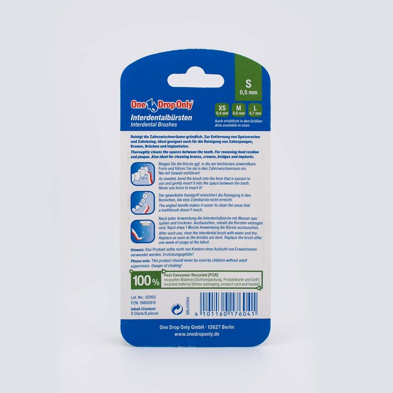 One Drop Only Interdentalbürsten Größe S Rot 0,5mm 8 St Zahnbürste