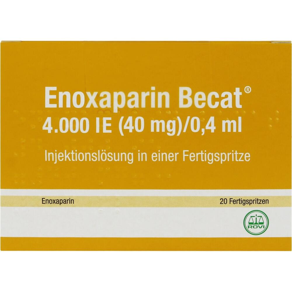 Enoxaparin Becat 4.000 IE 20 St Injektionslösung in einer Fertigspritze