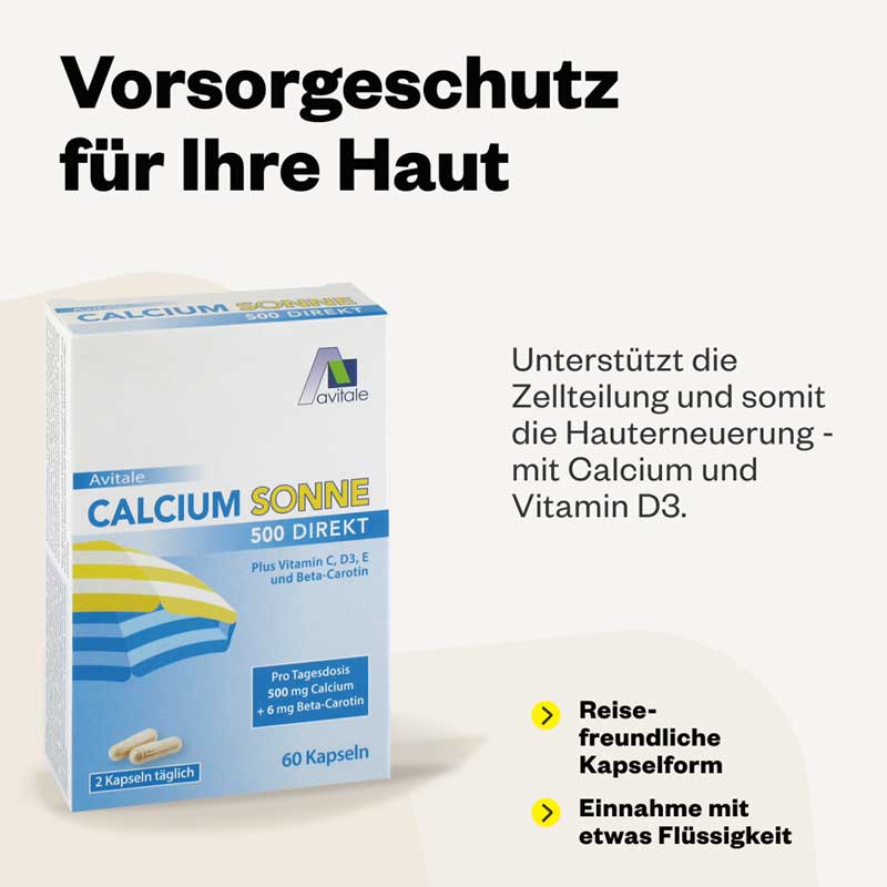 Avitale CALCIUM SONNE 500 DIREKT 120 St Kapseln