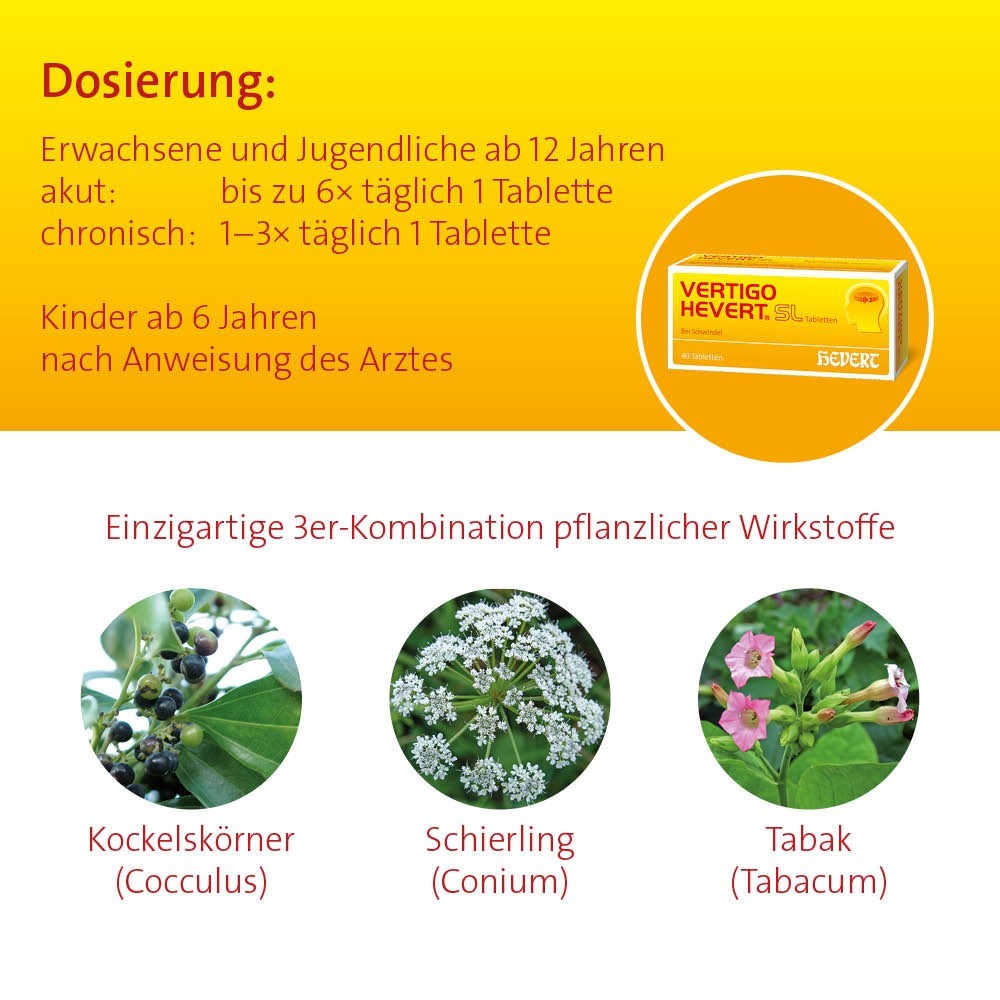 VERTIGO HEVERT SL Tabletten 40 St Tabletten