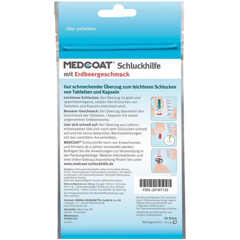 MEDCOAT Schluckhilfe Erdbeere 30 St Gel