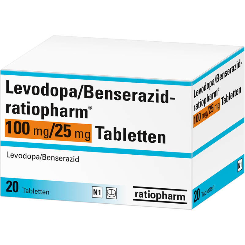 Levodopa/Benserazid-ratiopharm 100mg/25mg 20 St Tabletten