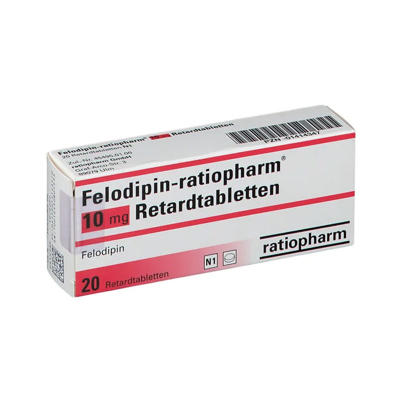 Felodipin-ratiopharm 10mg 20 St Retard-Tabletten