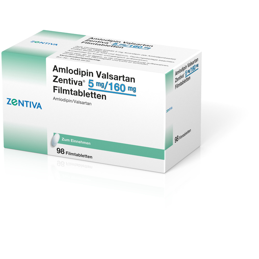 Amlodipin Valsartan Zentiva 5 mg/ 160 mg Filmtabletten 98 St Filmtabletten