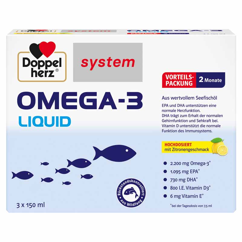 Doppelherz system OMEGA - 3 LIQUID 3X150 ml Flüssigkeit