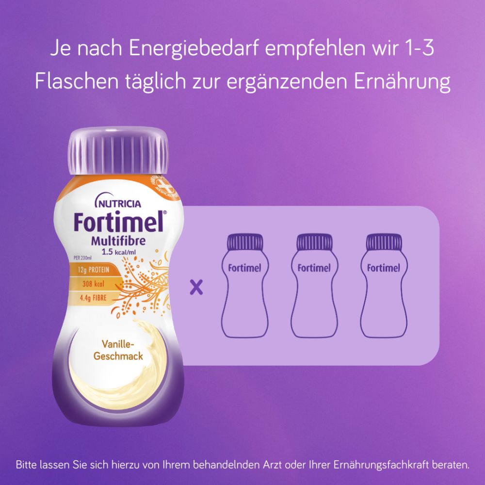 Fortimel Multifibre 1.5 kcal Vanillegeschmack 4X200 ml Flüssigkeit