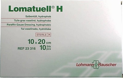 LOMATUELL H Salbentüll 10x20 cm steril 10 St Verband