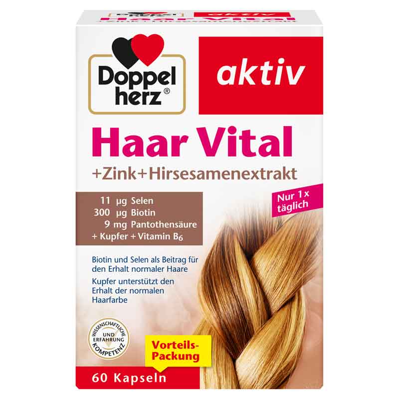 Doppelherz aktiv Haar Vital + Zink + Hirsesamenextrakt 60 St Kapseln