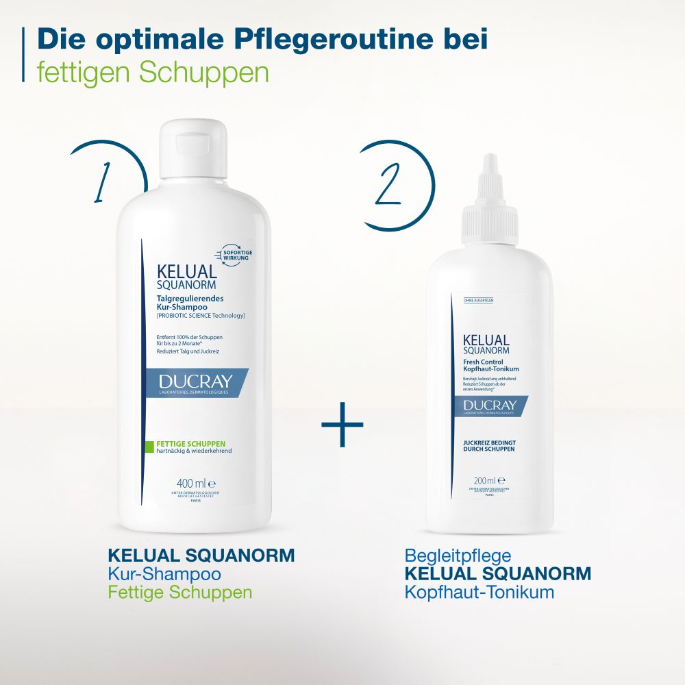 DUCRAY KELUAL SQUANORM Shampoo Fettige Schuppen  400 ml Shampoo