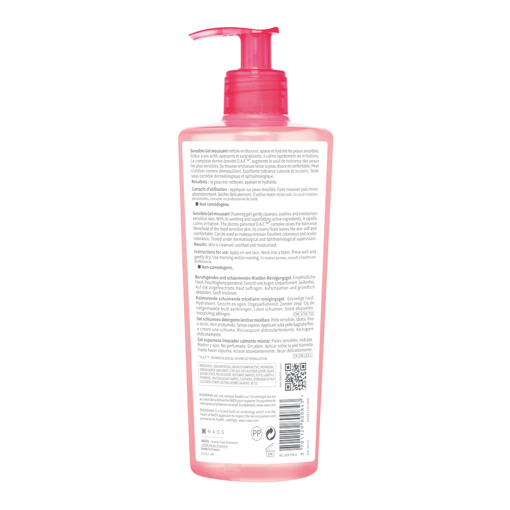 BIODERMA Sensibio Gel moussant 500 ml Gel