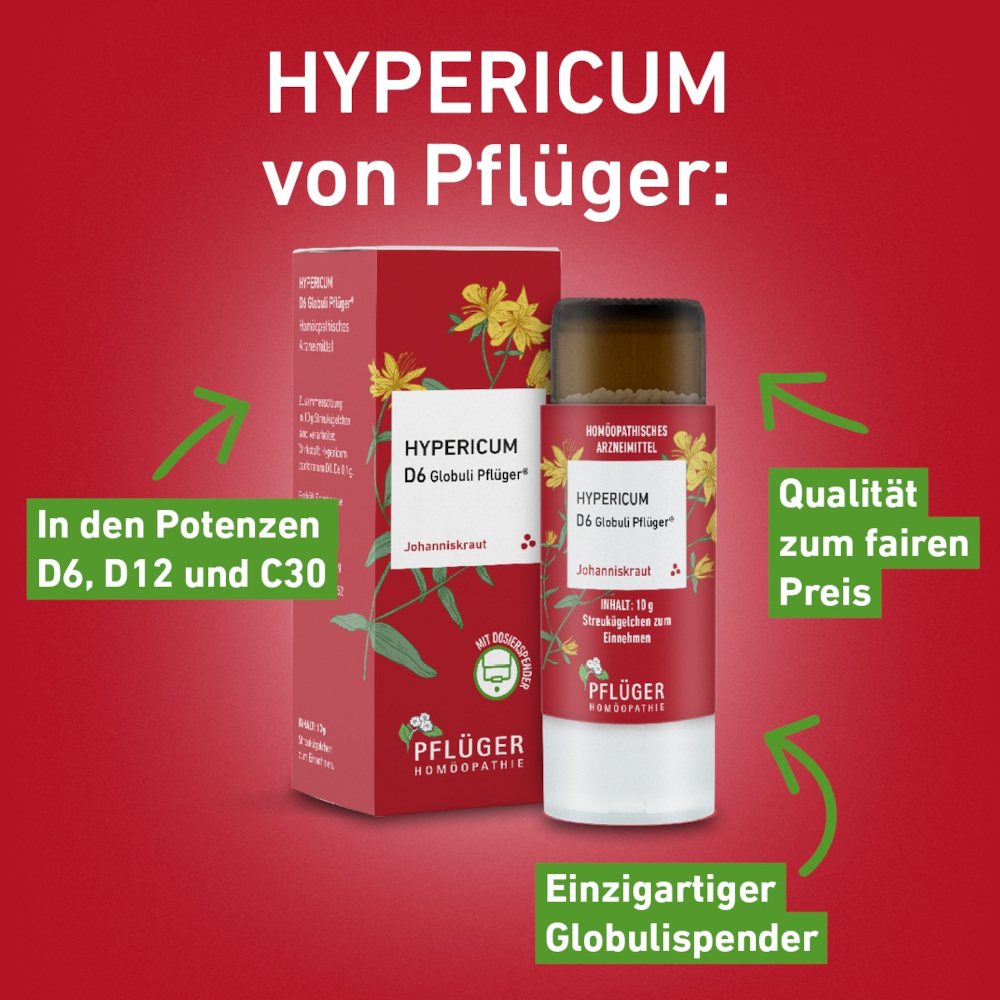 Hypericum D12 Globuli Pflüger 10 g Globuli