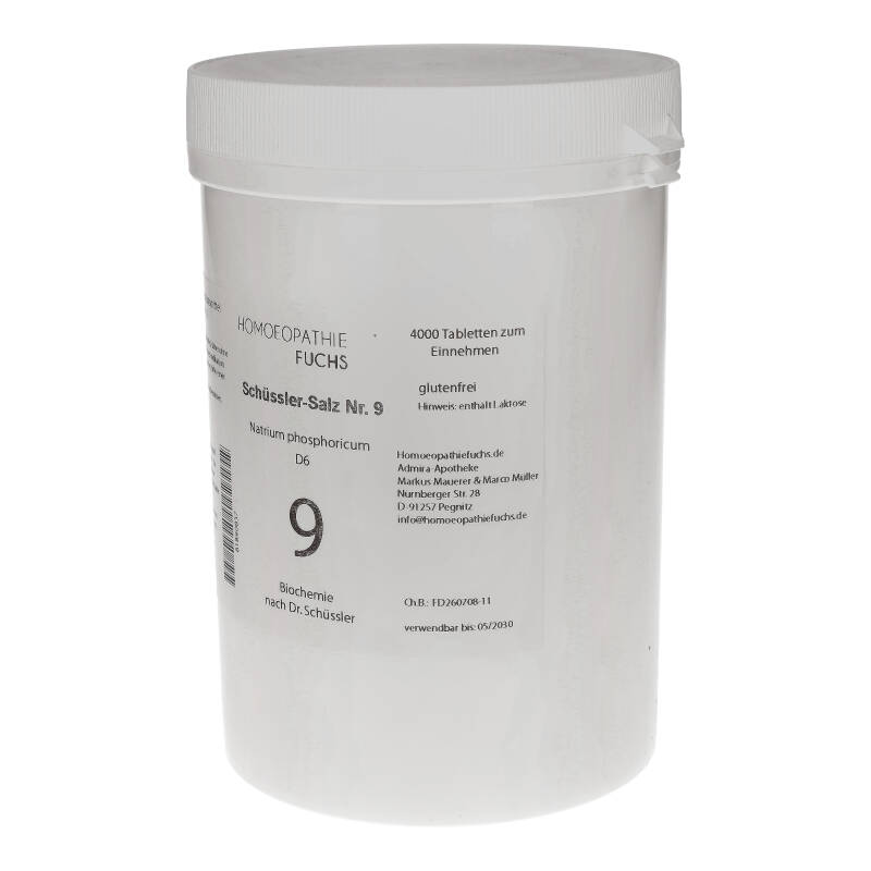 HOMOEOPATHIEFUCHS Schüssler-Salz Nummer 9 Natrium phosphoricum D6 Biochemie 4000 St Tabletten