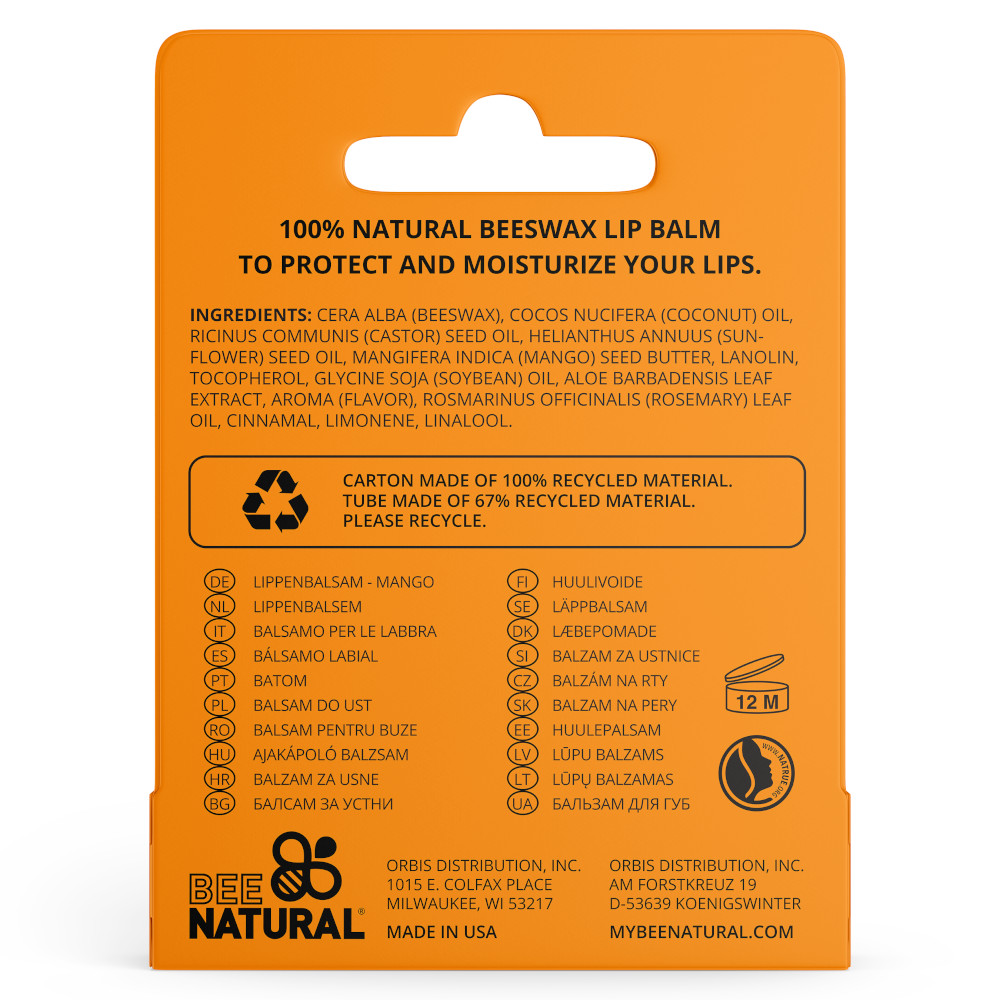 BEE NATURAL Lip Balm Mango 4.2 g Stifte