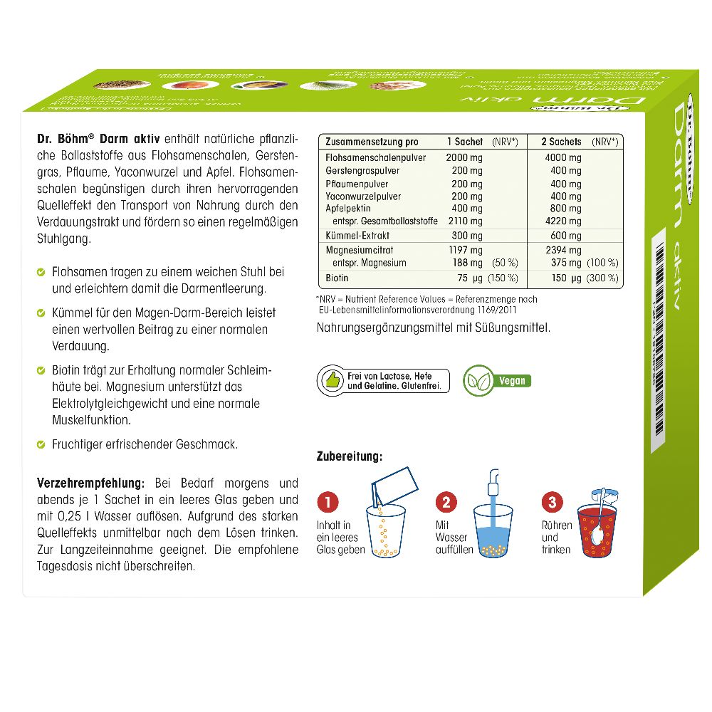Dr. Böhm Darm aktiv Ballaststoff-Getränk 6X6.3 g Pulver