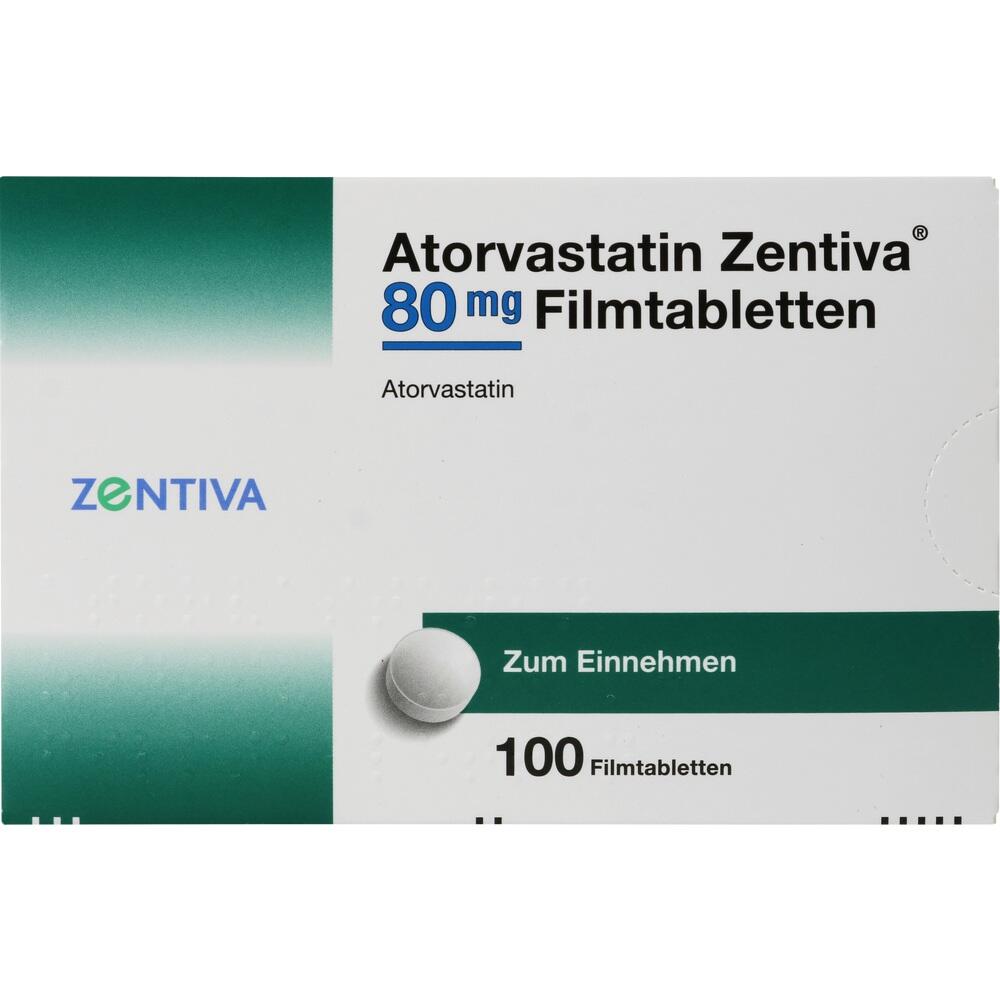 Atorvastatin Zentiva 80mg 100 St Filmtabletten