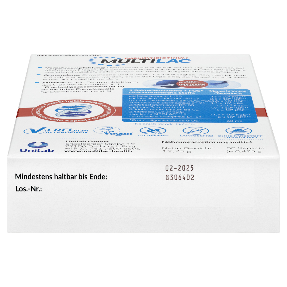 MULTILAC DARMSYNBIOTIKUM 30 St Kapseln magensaftresistent
