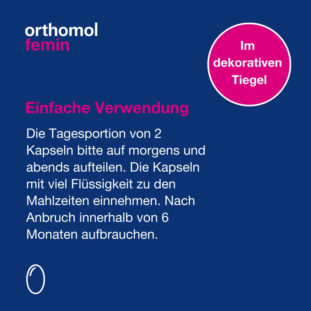 orthomol femin - Mikronährstoffe mit Biotin, Selen, Zink, Nachtkerzenöl, Coenzym Q10 - Kapseln
