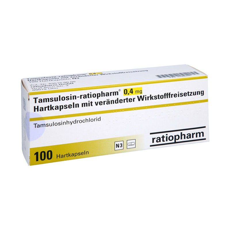 TAMSULOSIN ratiop.0,4mg Hartk.m.verä.Wst.-Frs. 100 St Hartkapseln mit veränderter Wirkstofffreisetzung