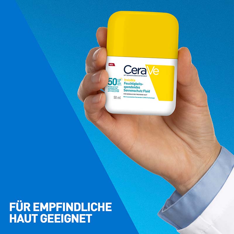 CeraVe Invisible Feuchtigkeitsspendendes Sonnenschutz Fluid LSF 50 50 ml Flüssigkeit