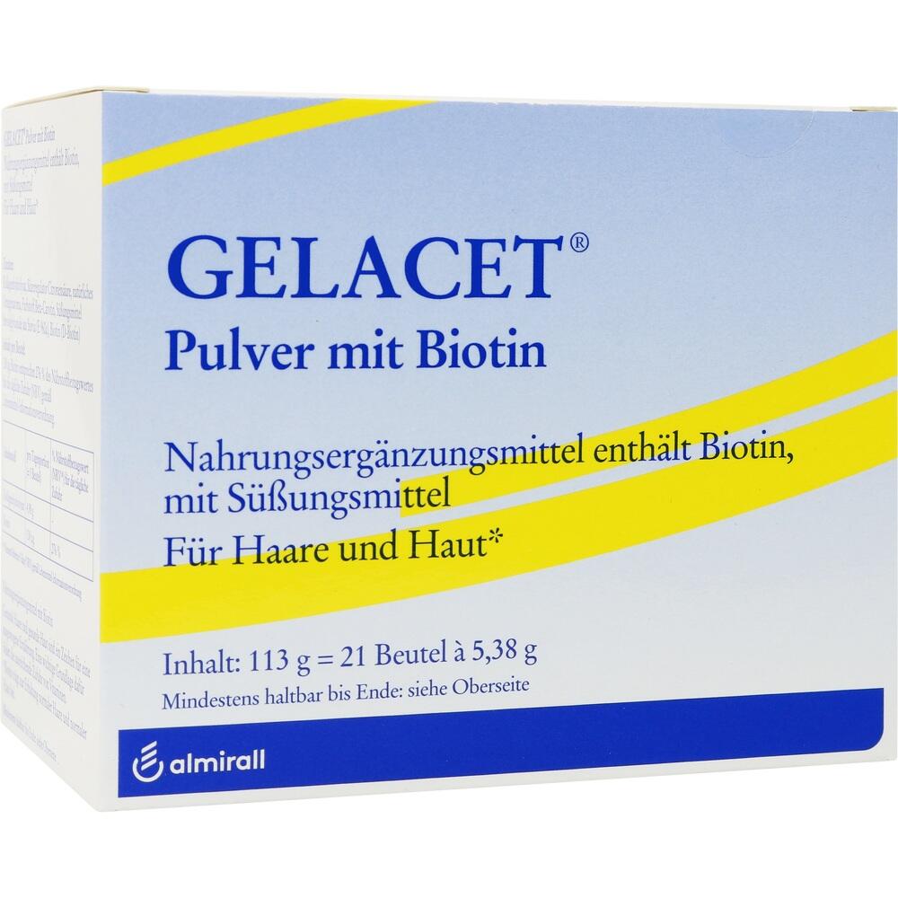 Gelacet Nahrungsergänzungsmittel mit Biotin 21 St Pulver