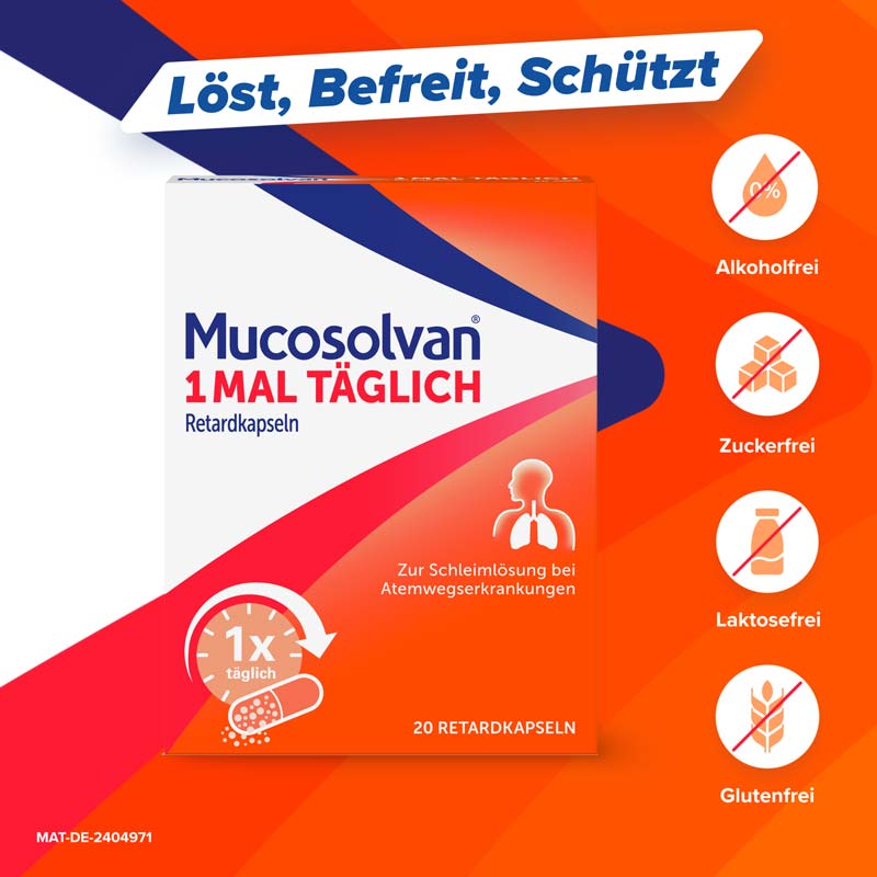 MUCOSOLVAN 1x t&auml;glich Retardkapseln Schleiml&ouml;ser  20 St Retard-Kapseln