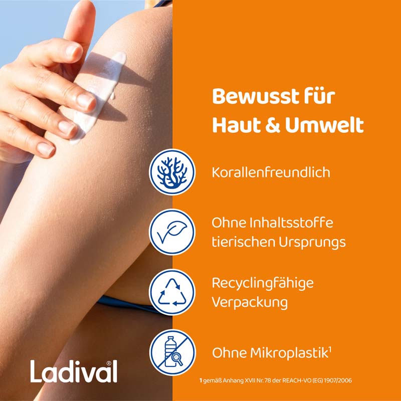 Ladvial Empfindliche & Normale Haut Sonnenschutz-Lotion LSF 30: Sonnencreme für den Körper, spendet Feuchtigkeit, wasserfest, mit 4-fach Zellschutz, 200ml