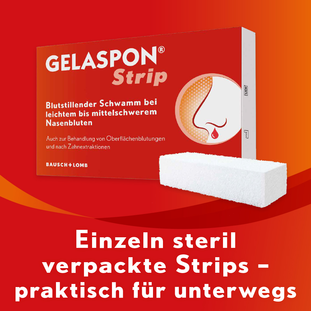 Gelaspon Strip zur Blutstillung und Wundversorgung 4 St Streifen