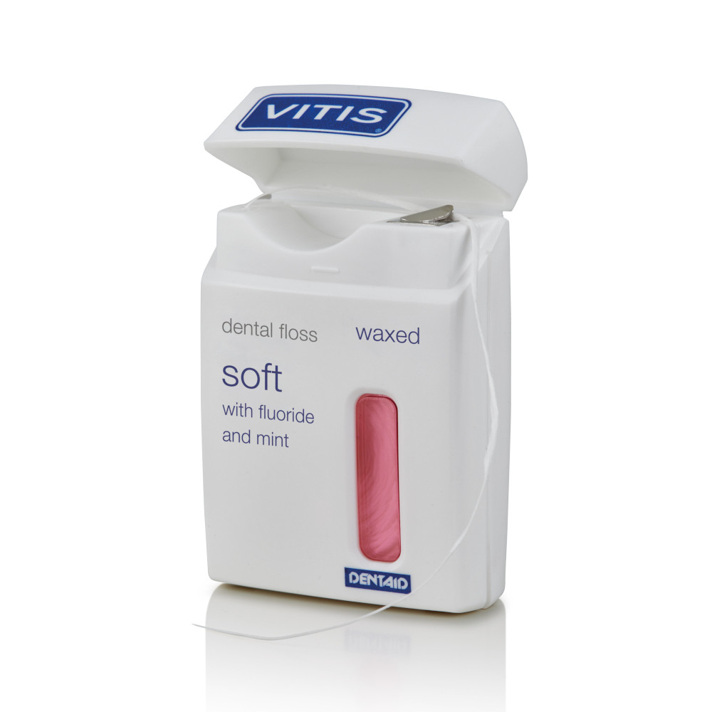 VITIS ZAHNFLOSS gewachst mit Fluorid und Minze 1 St