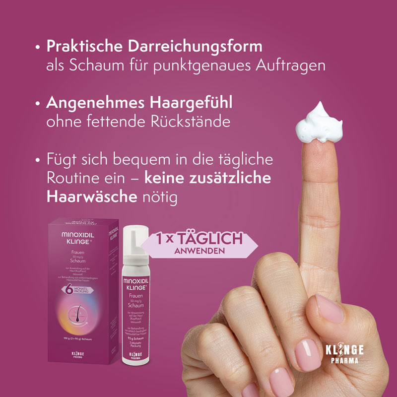 MINOXIDIL KLINGE FRAUEN 50mg/g 190 g Schaum